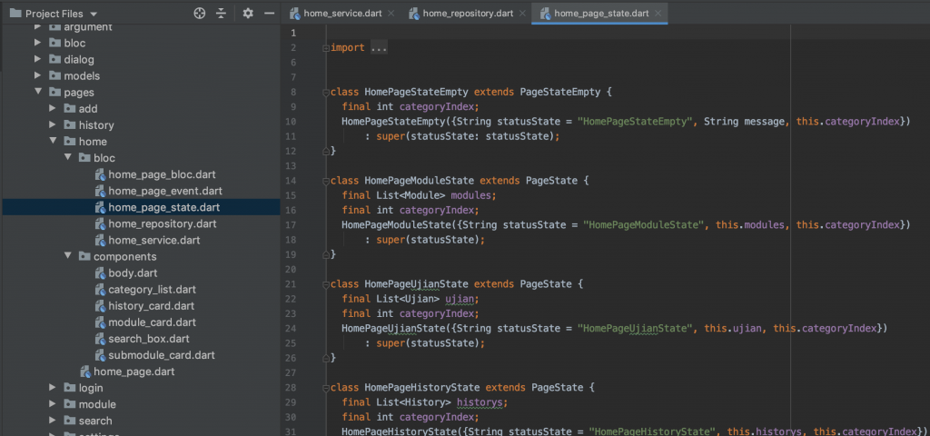 Flutter - Tentang Aplikasi Soalin (Soal Online) home-page-state