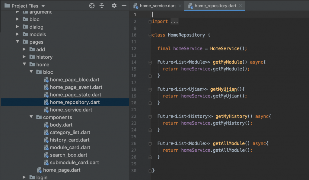 Flutter - Tentang Aplikasi Soalin (Soal Online) home-repository