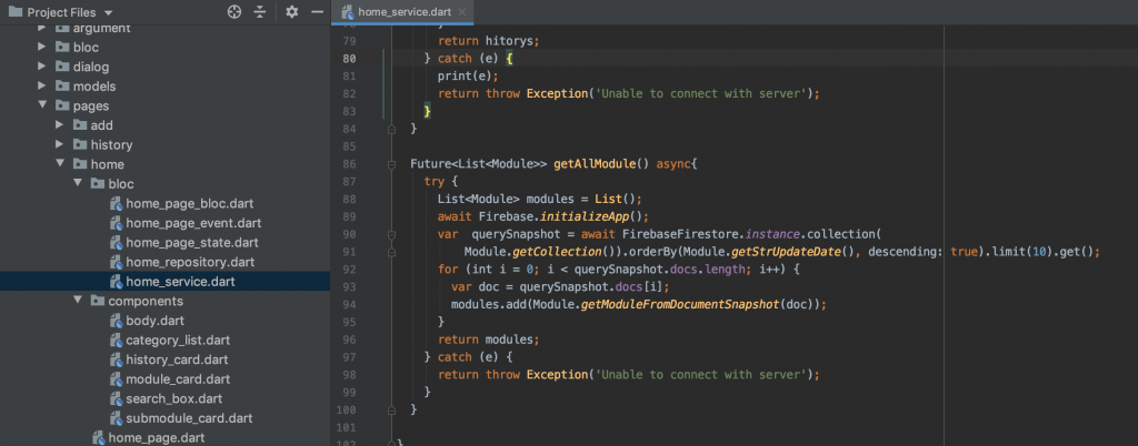 Flutter - Tentang Aplikasi Soalin (Soal Online) home-service