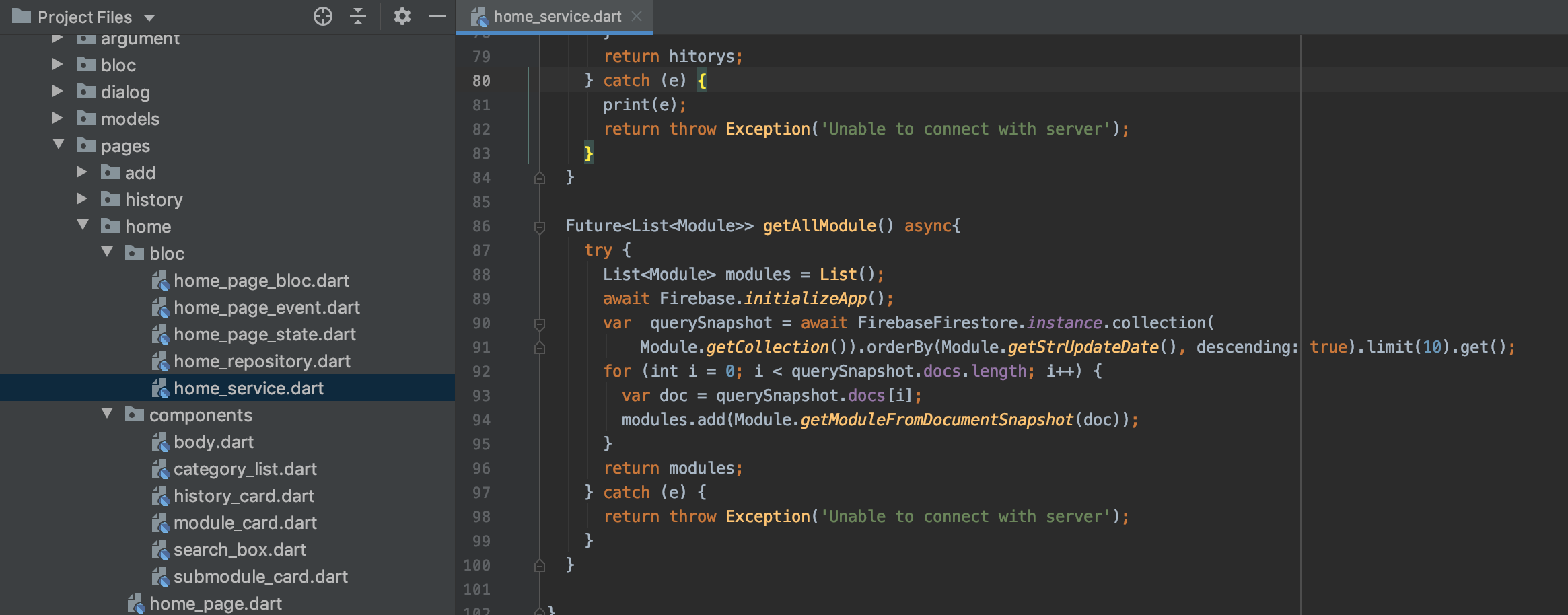 Flutter - Tentang Aplikasi Soalin (Soal Online) home-service